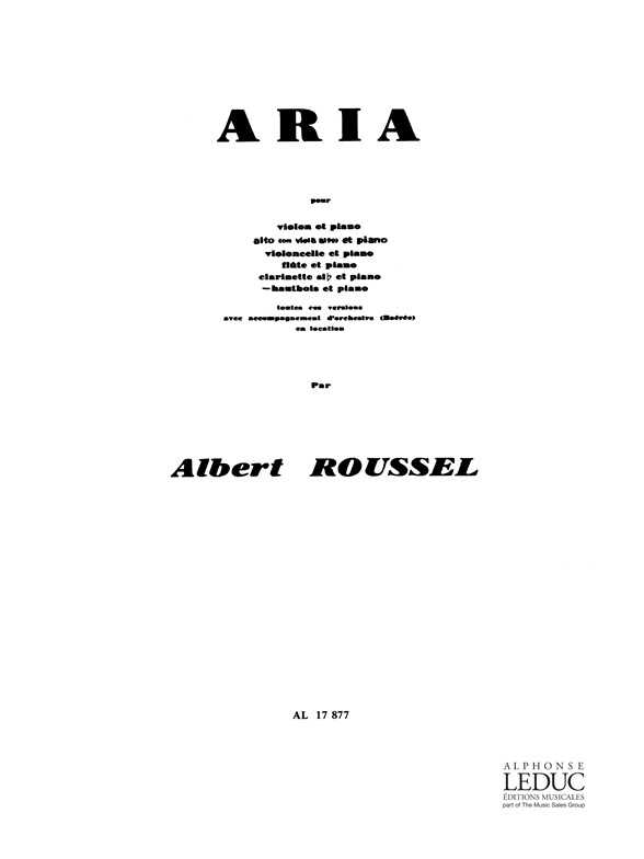 Aria Pour Hautbois Et Piano 