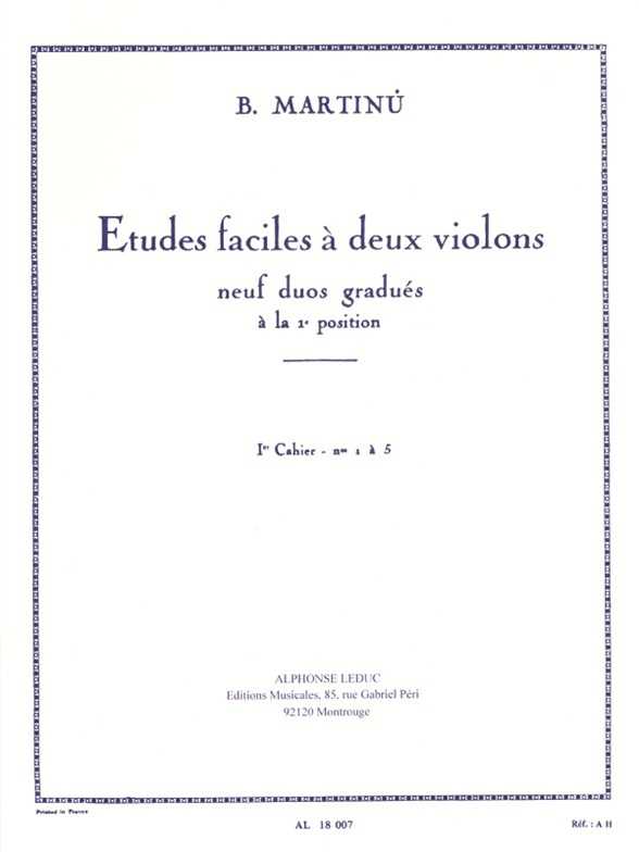 Etudes Faciles A Deux Violins Vol.1 Volume 1