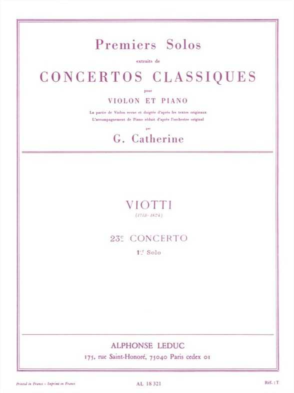 Premiers Solos Concertos Classiques Concerto no. 23 (Viotti)