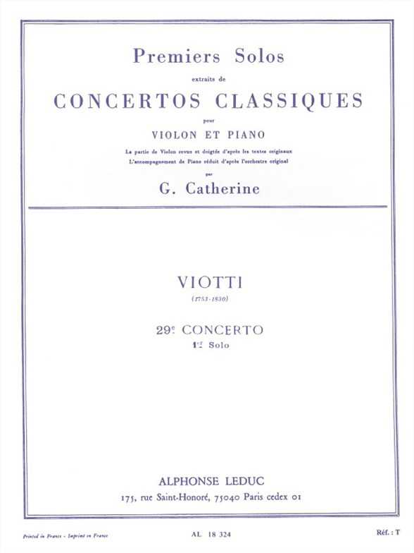 Premiers Solos Concertos Classiques Concerto no. 29 (Viotti)