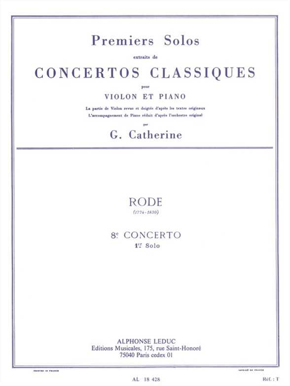 Premiers Solos Concertos Classiques Concerto no. 8 (Rode)