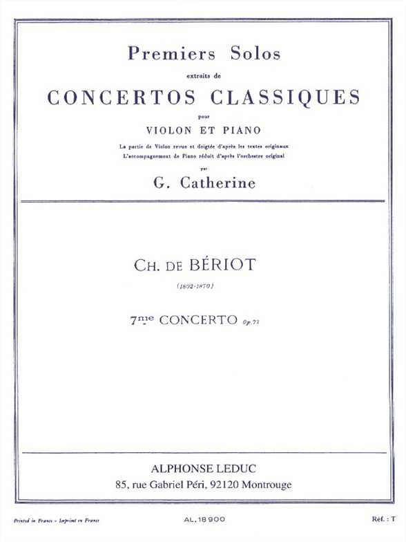 Premier Solo Extrait du 7me Concerto pour Violon Beriots Concert No. 9