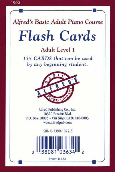 Alfred's Basic Adult PIano Course 1 Flash Cards 