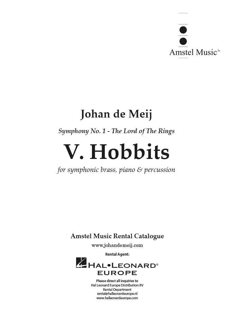 Hobbits (part V from The Lord of the Rings) for symphonic brass, piano & percussion