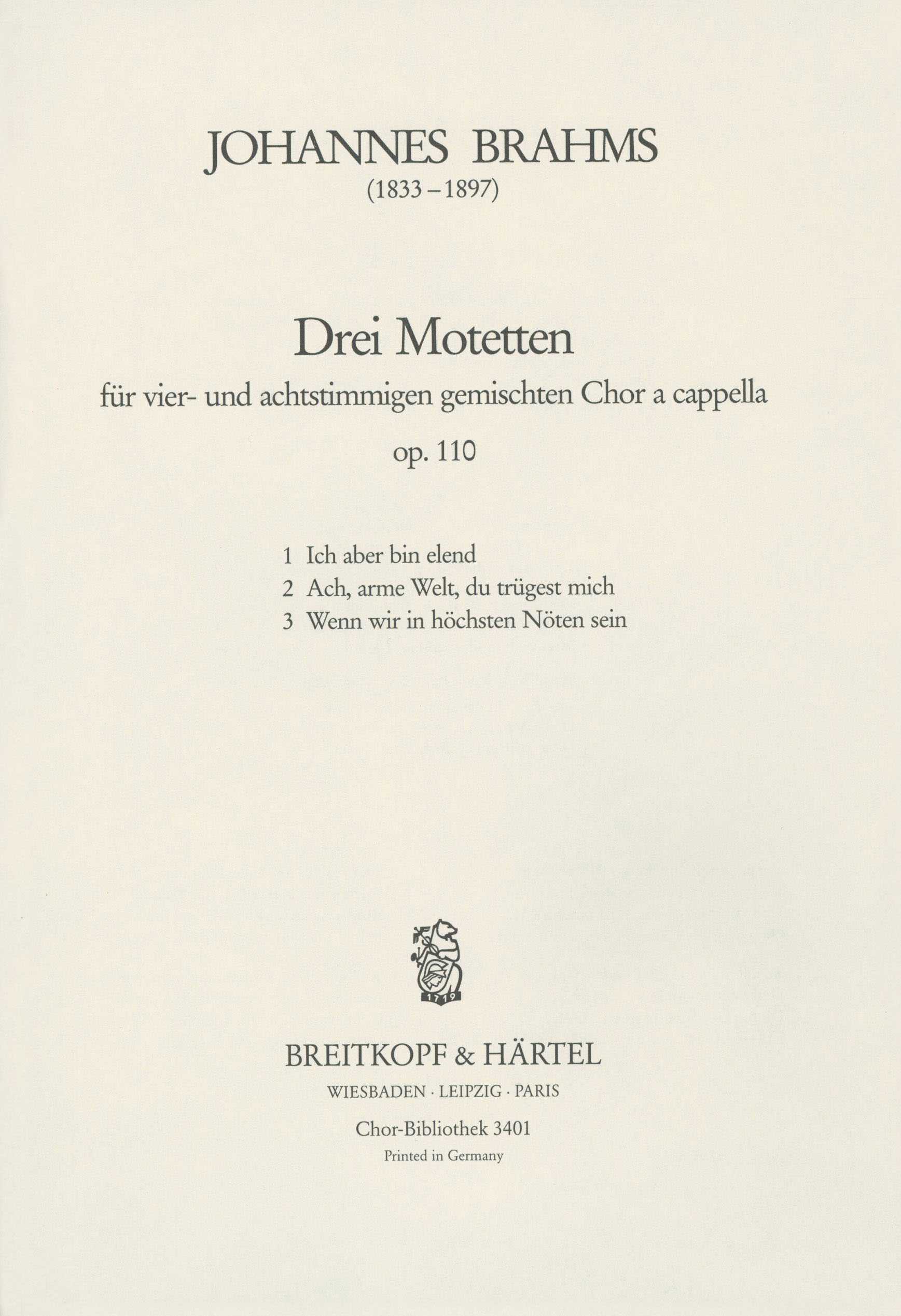 3 Motetten op. 110 