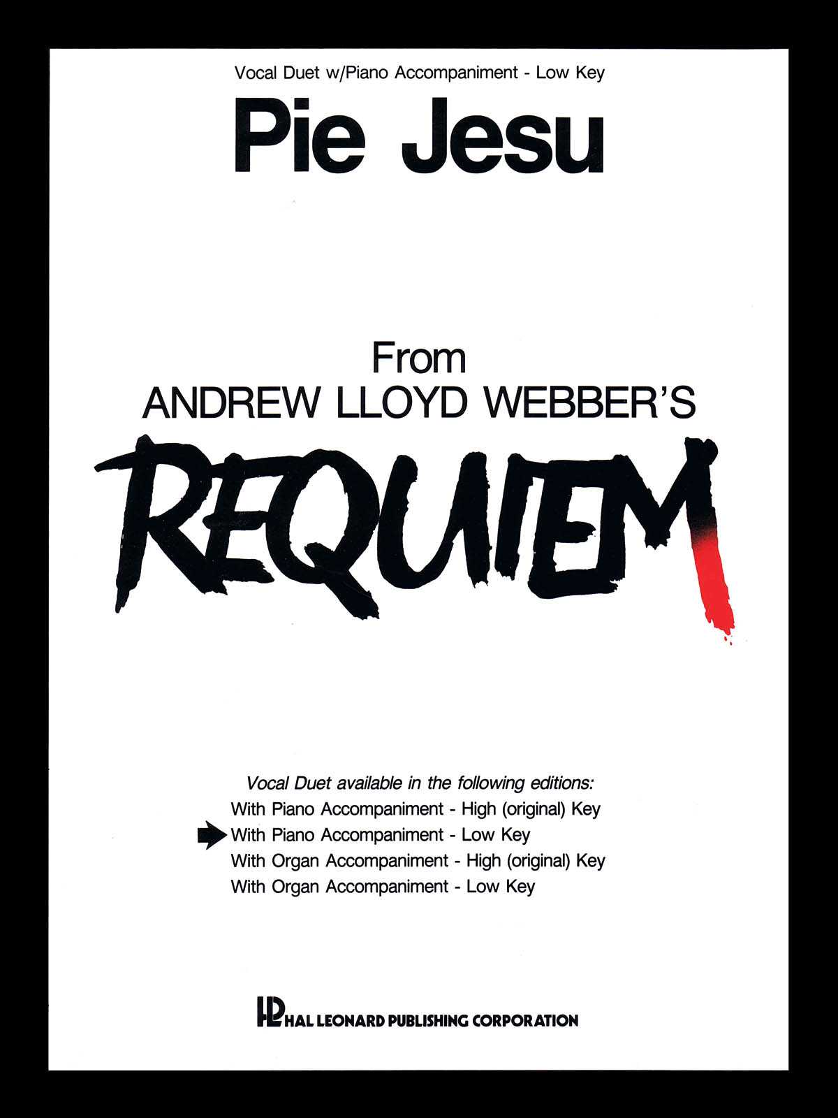 Pie Jesu (from Requiem) in F-Major Low Key