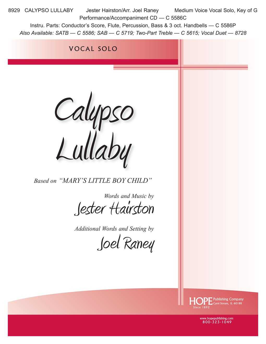 Calypso Lullaby Vocal Solo